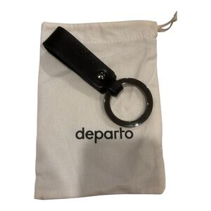 Departo Black Leather Keychain